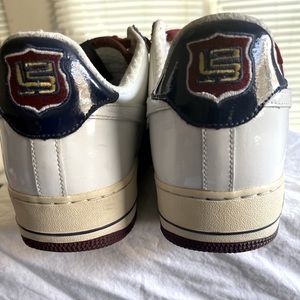Lebrons Air Force 1’s Maroon, White Blue. Size 13